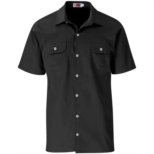 Mens Short Sleeve Wildstone Shirt Black Front